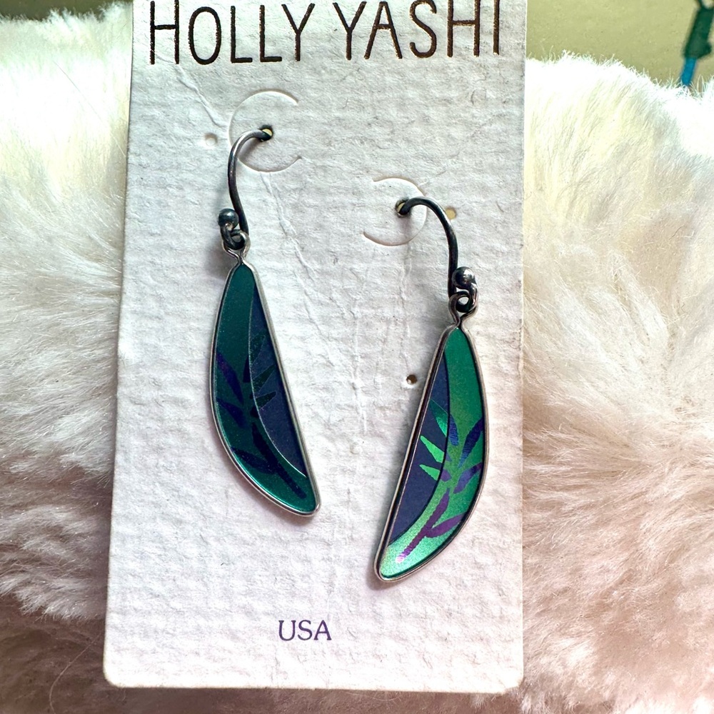 Holly Yashi Green and Purple Niobium Dangle Earrings